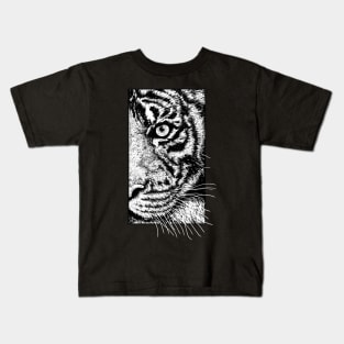 Tiger Illustration Malayan Sumatran Siberian Bengal Tiger Kids T-Shirt